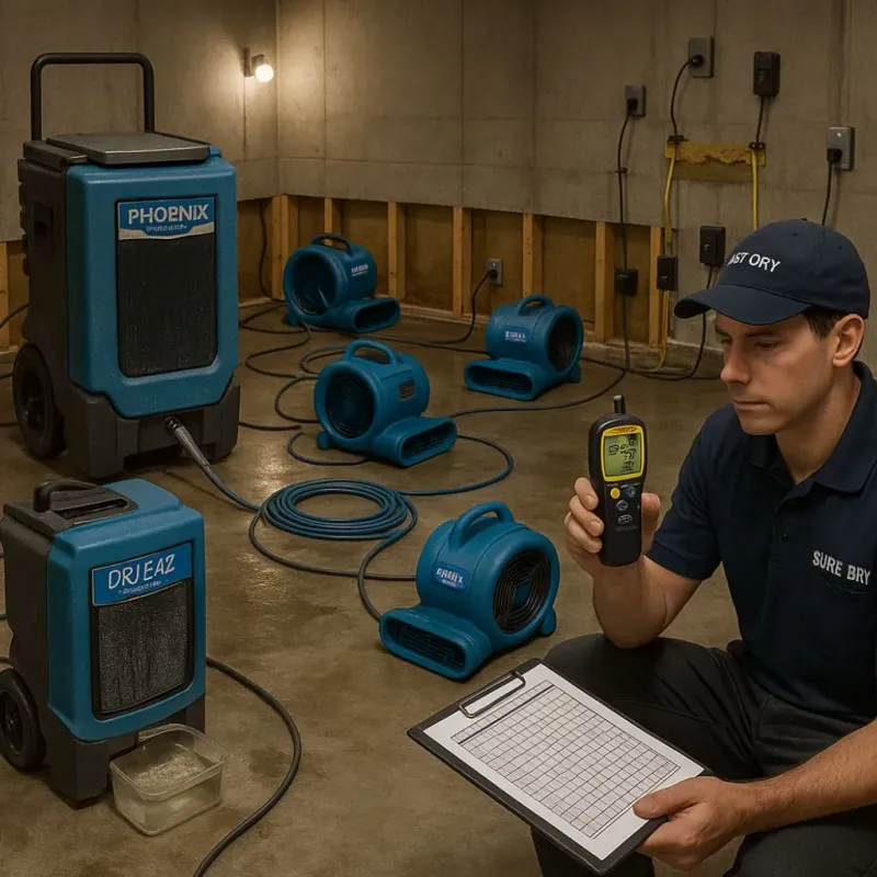 Structural Drying and Dehumidification process in Winchester, IN